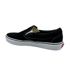 VANS Classic Slip On Black White Womens Athletic Sneaker