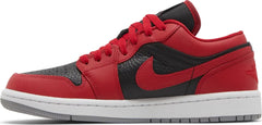 Nike Womens Air Jordan 1 Low SE Sneakers - 'Split - Gym Red Cement Grey'