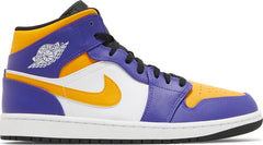 Nike Mens Air Jordan 1 Mid Sneakers - 'Lakers'