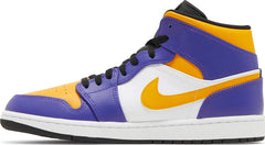 Nike Mens Air Jordan 1 Mid Sneakers - 'Lakers'