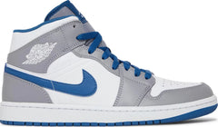 Nike Mens Air Jordan 1 Mid Sneakers - 'Cement True Blue'