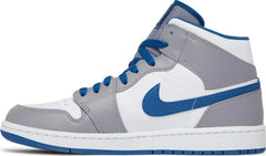 Nike Mens Air Jordan 1 Mid Sneakers - 'Cement True Blue'