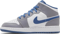 Nike Grade School Womens Air Jordan 1 Mid Sneakers - 'Cement True Blue'