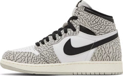 Nike Grade School Womens Air Jordan 1 Retro High OG Sneakers - 'White Cement'