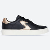 Women's Wide Fit Skechers 185016 Eden Lx Beaming Trainers - Black/Rose Gold