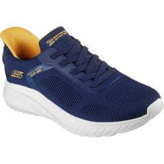 Men's Wide Fit Skechers 118312 Slip-ins Bobs Sport Squad Chaos Solid Step Trainers