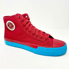 PF Flyer Center Hi Red Blue Womens Retro Casual Sneakers PM12OH1V