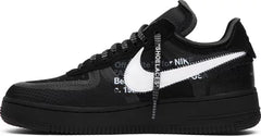 Nike Mens Off-White x Air Force 1 Low Sneakers - 'Black'