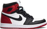 Nike Womens Air Jordan 1 Retro High Sneakers - 'Satin Black Toe'