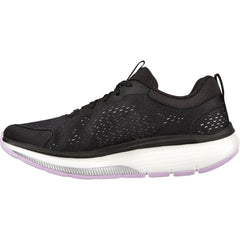 Women's Wide Fit Skechers 124933 Go Walk Workout Walker Trainers - Black/Lavender