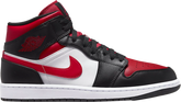 Nike Mens Air Jordan 1 Mid Sneakers - 'Bred Toe'