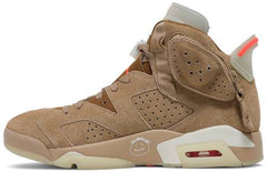 Nike Mens Travis Scott x Air Jordan 6 Retro Sneakers - 'British Khaki'
