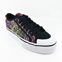 Adidas Originals Nizza Platform Black Yellow Pink Zebra Womens Sneakers IE9626