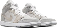Nike Womens Air Jordan 1 Mid SE Sneakers - 'Particle Grey'