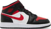 Nike Grade School Womens Air Jordan 1 Mid Sneakers - 'Bred Toe'