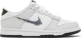 Nike Grade School Womens Dunk Low Sneakers - 'Glitch Swoosh White Grey'