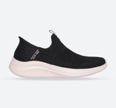Women's Wide Fit Skechers 149594 Slip-ins Ultra Flex 3.0 Trainers - Black/Rose Gold