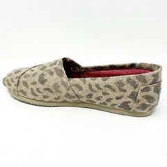 Toms Classics Leopard Burlap Womens Slip On Casual Canvas Flat Shoes