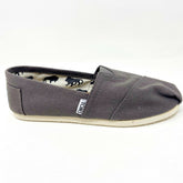 Toms Classics Ash Gray Womens Slip On Casual Canvas Flat Shoes