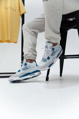Nike Mens Jordan 4 Retro Sneakers - 'Military Blue' (2024)