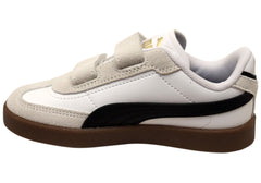 Puma Club II Era V PS Kids Adjustable Strap Sneakers White Black