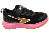 Sfida Switch Kids Girls Adjustable Strap Athletic Shoes Black Pink