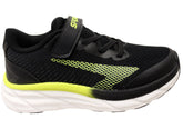 Sfida Tempo Kids Boys Adjustable Strap Athletic Shoes Black Lime
