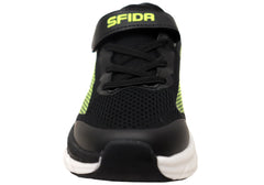 Sfida Tempo Kids Boys Adjustable Strap Athletic Shoes Black Lime
