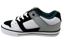 DC Shoes Mens Comfortable Leather Pure Lace Up Shoes New Teal White