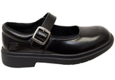 Skechers Kids Girls Leather Smooth Tracks Mary Jane School Shoes