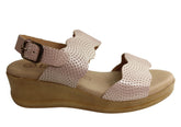 Lola Canales Belinda Womens Comfy Leather Wedge Sandals Made In Spain