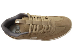DC Shoes Mens Comfortable DC Astrix Leather Lace Up Shoes Tan Grey
