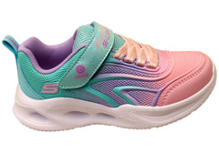 Skechers Kids Infants Girls S Lights Sola Glow Color Breeze Shoes Aqua Pink