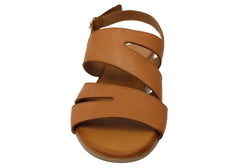Orizonte Solectra Womens Comfortable European Leather Low Heel Sandals