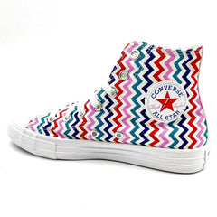 Converse CTAS Hi White University Red Zig Zag Kids Girls Casual Shoes 667192F