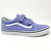 Vans Old School V Pale Iris True White Junior Kids Laceless Casual Shoes