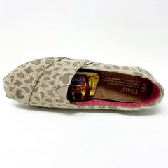 Toms Classics Leopard Burlap Womens Slip On Casual Canvas Flat Shoes