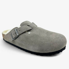 Birkenstock Boston VL Shearling Stone Coin Womens Casual Soft Footbead Clog