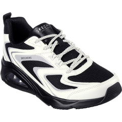 Women's Wide Fit Skechers 177424 Tres Air Uno Street Fl Air Trainers - Black/White