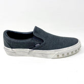 Vans Classic Slip On Overwashed Graphite Gray White Womens Casual Shoes