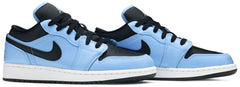 Nike Grade School Womens Air Jordan 1 Low Sneakers - 'University Blue Black'