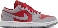 Nike Womens Air Jordan 1 Low SE Sneakers - 'Split - Gym Red Cement Grey'