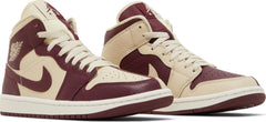 Nike Womens Air Jordan 1 Mid SE Sneakers - 'Split - Beach Cherrywood'