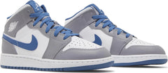 Nike Grade School Womens Air Jordan 1 Mid Sneakers - 'Cement True Blue'