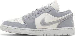 Nike Womens Air Jordan 1 Low SE Sneakers - 'Light Steel Grey'