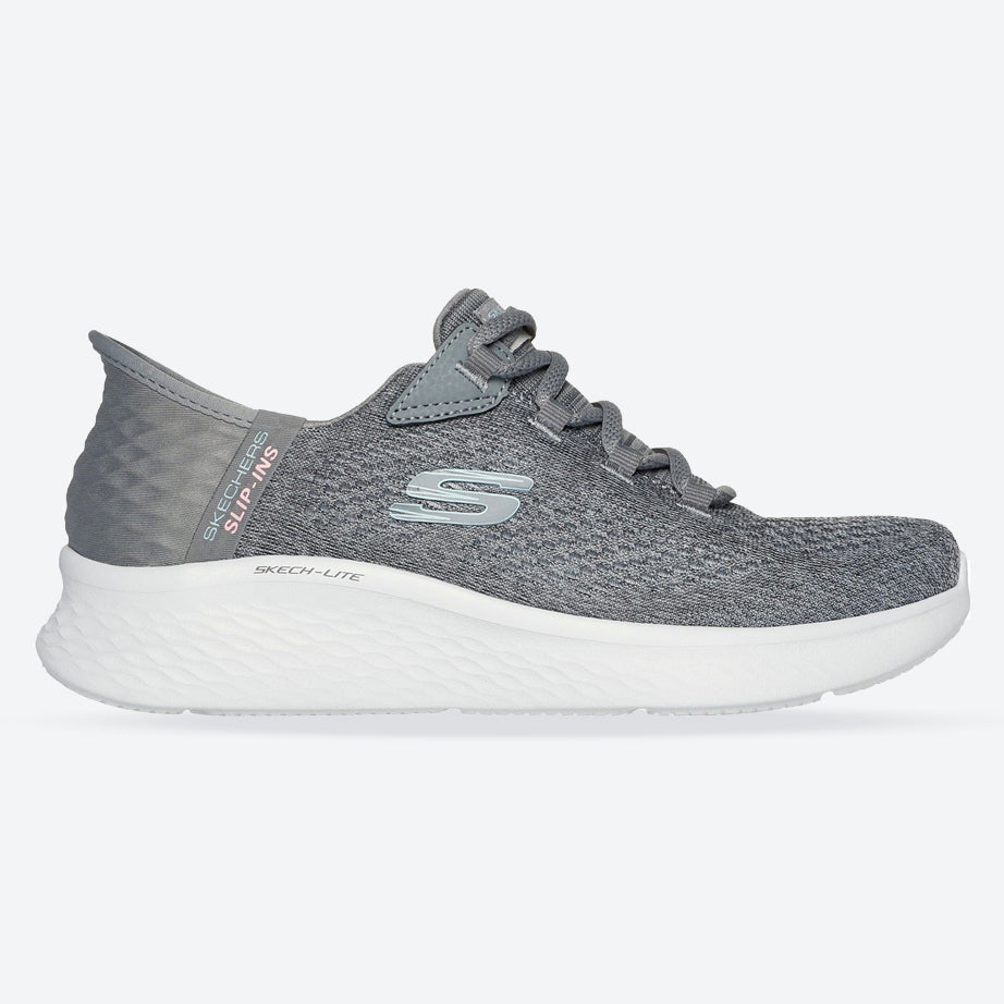 Women's Wide Fit Skechers 150012 Slip-ins Skech Lite Pro Natural Trainers