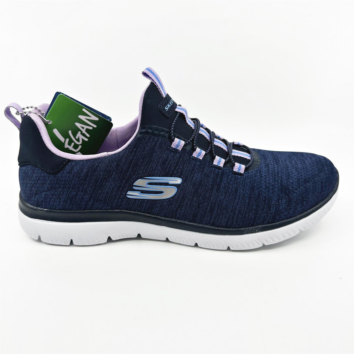 Skechers Summits Fresh Impression Navy Lavender Womens  Slip On Sneakers