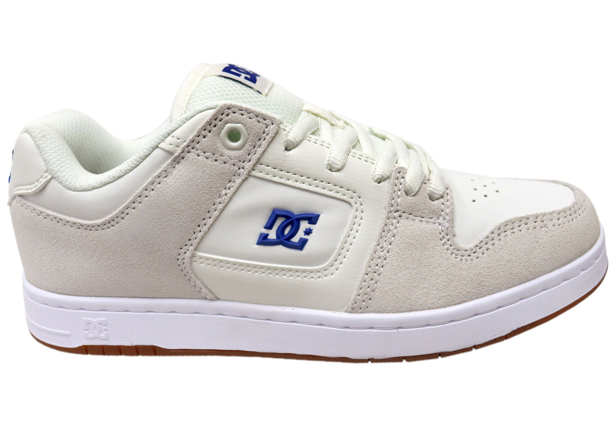 DC Shoes Mens Manteca 4 S Leather Shoes Off White Blue Red