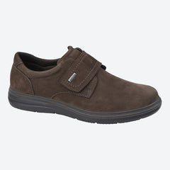 Men's Wide Fit Roamers M337 Touch Fastening Shoes - Brown Leather