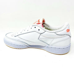 Reebok Club C 85 White Orange Flare Womens Casual Shoes Sneakers FY5163